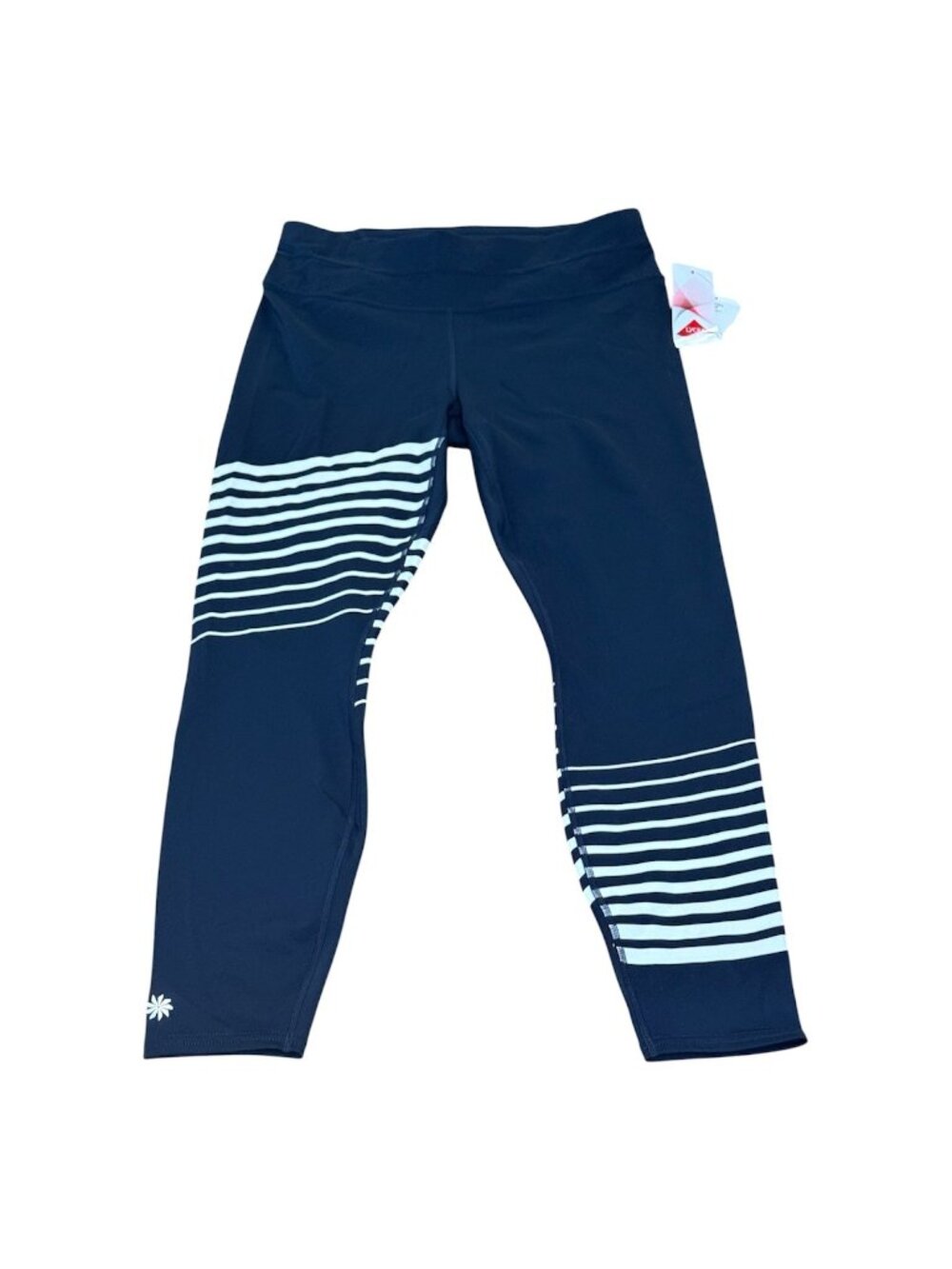 Athleta Medium Reflective Sonar Navy Blue 7/8 Tight Leggings Workout Running NWT